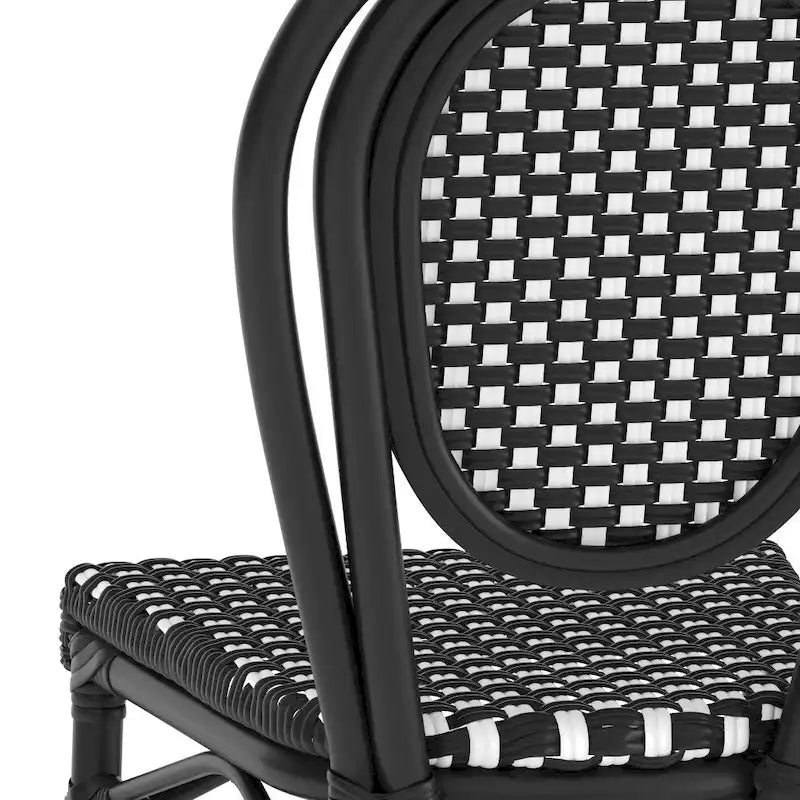 2 Pack All-Weather Commercial Paris Chair with Metal Frames - N/A