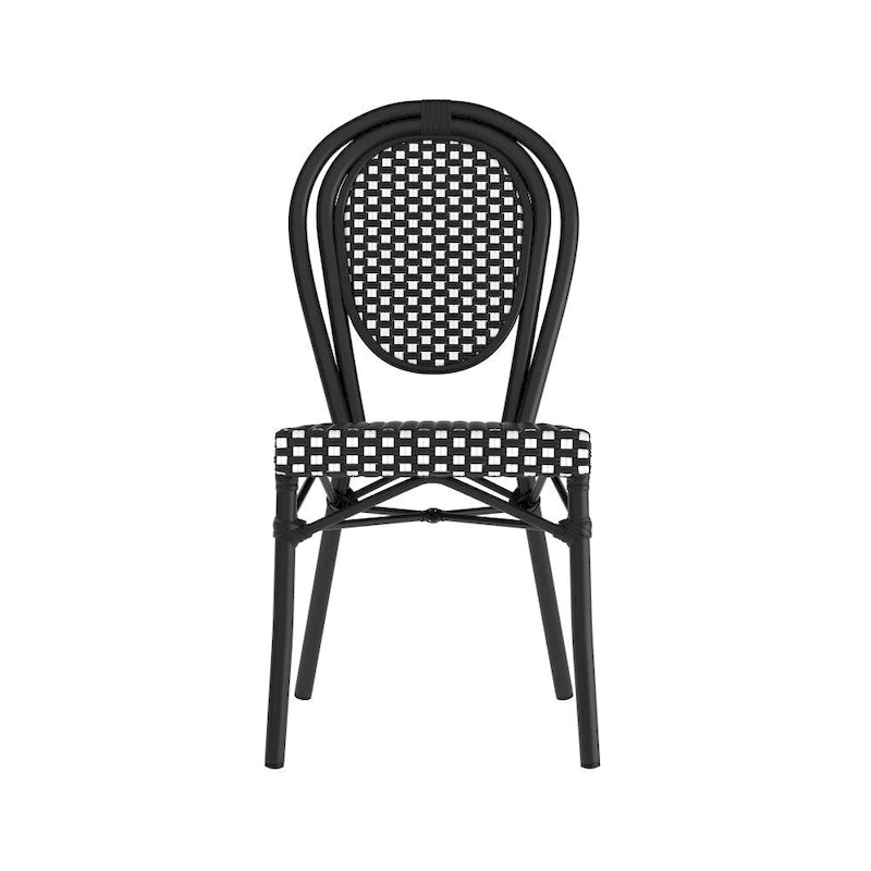 2 Pack All-Weather Commercial Paris Chair with Metal Frames - N/A