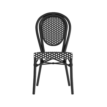 2 Pack All-Weather Commercial Paris Chair with Metal Frames - N/A
