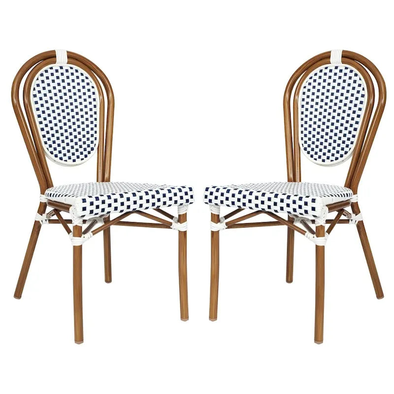 2 Pack All-Weather Commercial Paris Chair with Metal Frames - N/A