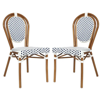 2 Pack All-Weather Commercial Paris Chair with Metal Frames - N/A