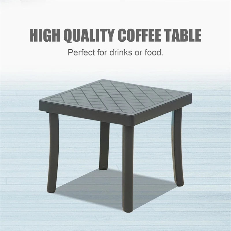 Outdoor Adjustable Backrest Lounge Chair with Side Table (Set of 3) - N/A