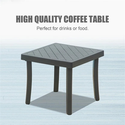 Outdoor Adjustable Backrest Lounge Chair with Side Table (Set of 3) - N/A