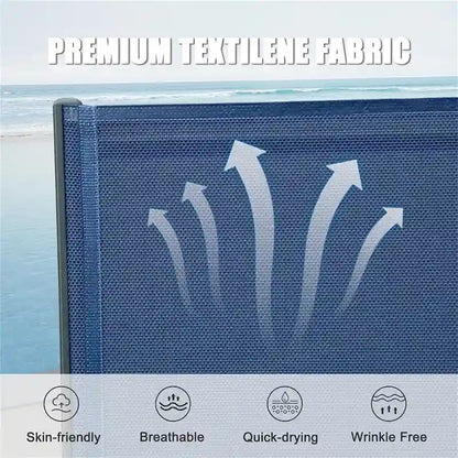 Outdoor Adjustable Backrest Lounge Chair with Side Table (Set of 3) - N/A