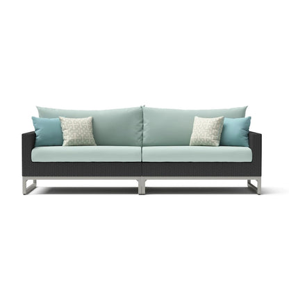 Milo Espresso 6 Piece Sunbrella Outdoor Patio Sectional with Table