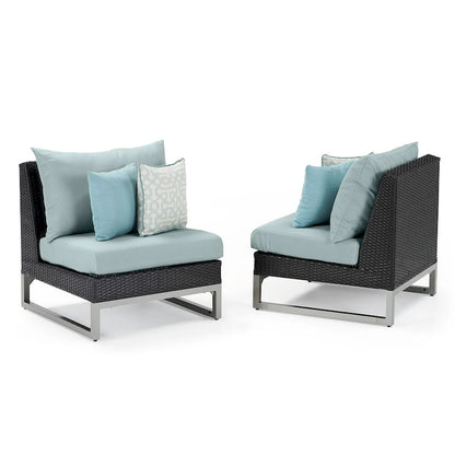 Milo Espresso 6 Piece Sunbrella Outdoor Patio Sectional with Table