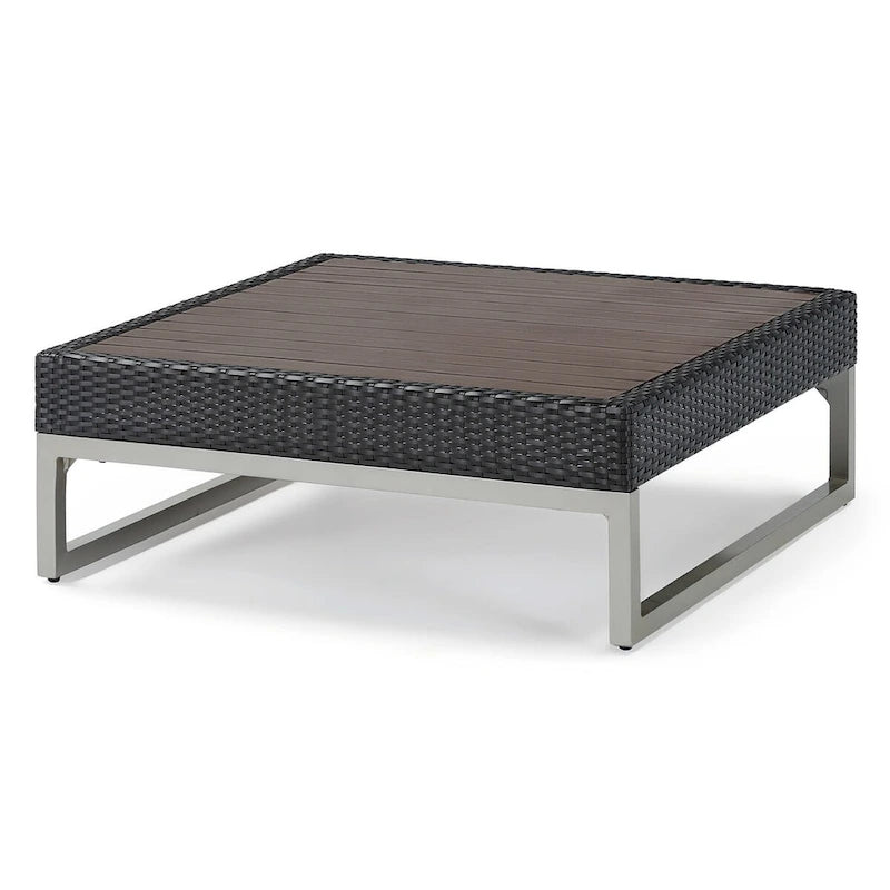 Milo Espresso 6 Piece Sunbrella Outdoor Patio Sectional with Table