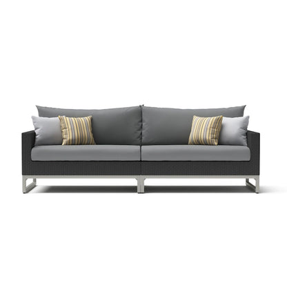 Milo Espresso 6 Piece Sunbrella Outdoor Patio Sectional with Table