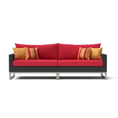 Milo Espresso 6 Piece Sunbrella Outdoor Patio Sectional with Table