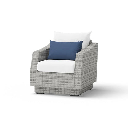 Cannes 5 Piece Aluminum Outdoor Patio Club Chair & Ottoman Set.