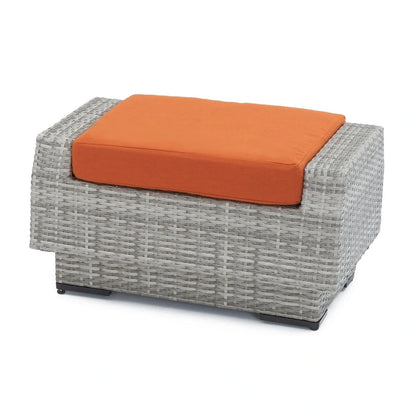 Cannes 5 Piece Aluminum Outdoor Patio Club Chair & Ottoman Set.