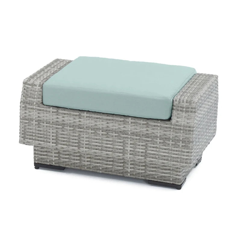 Cannes 5 Piece Aluminum Outdoor Patio Club Chair & Ottoman Set.