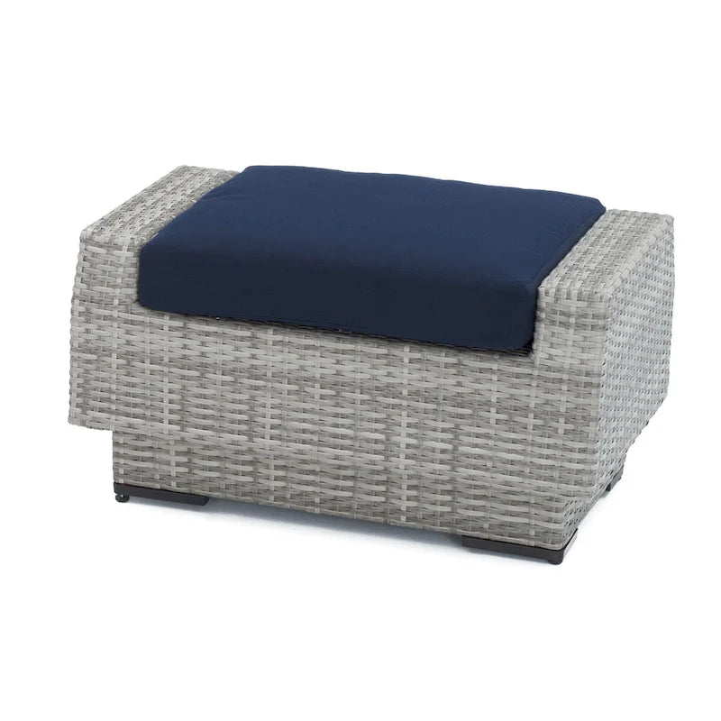 Cannes 5 Piece Aluminum Outdoor Patio Club Chair & Ottoman Set.