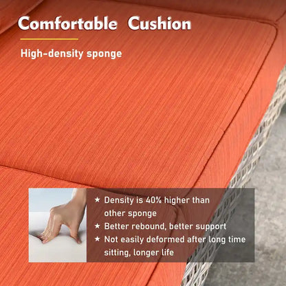 XIZZI 6-piece Wicker Patio Furniture Conversation Seating Set with Fire Pit