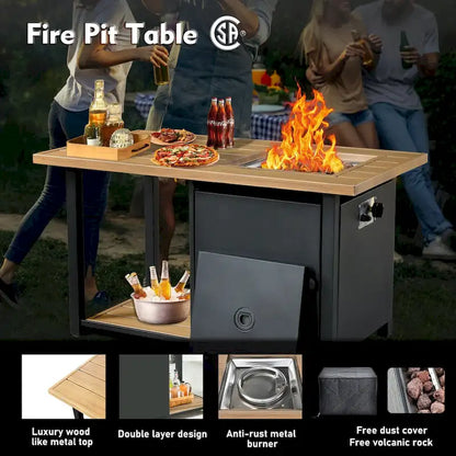 XIZZI 6-piece Wicker Patio Furniture Conversation Seating Set with Fire Pit