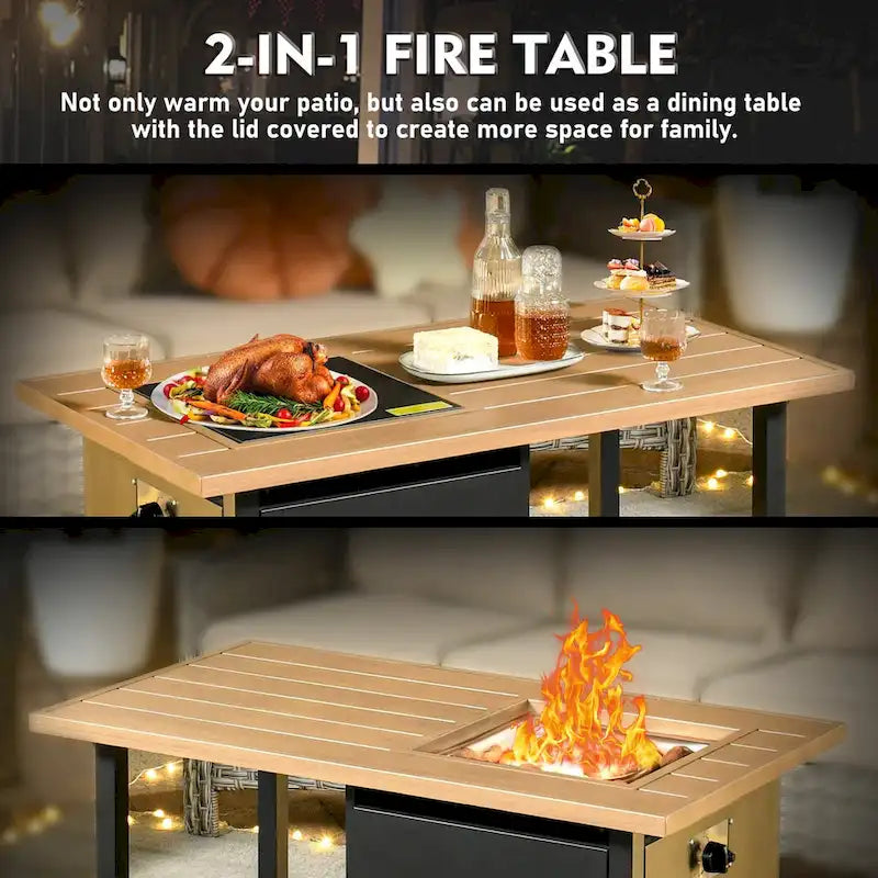 XIZZI 6-piece Wicker Patio Furniture Conversation Seating Set with Fire Pit