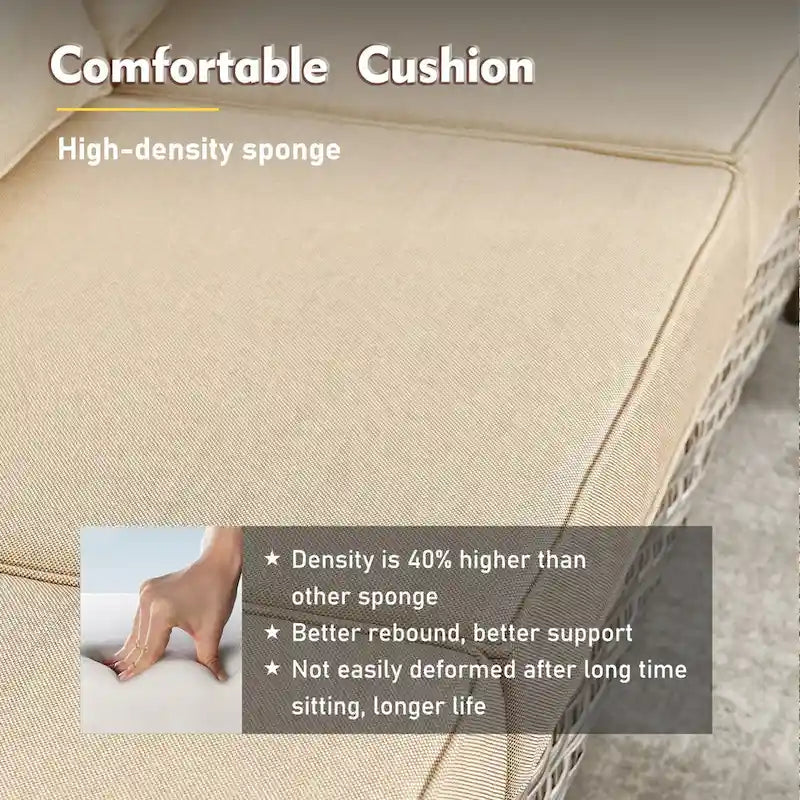 XIZZI 6-piece Wicker Patio Furniture Conversation Seating Set with Fire Pit