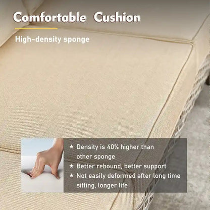 XIZZI 6-piece Wicker Patio Furniture Conversation Seating Set with Fire Pit