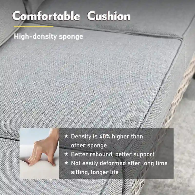 XIZZI 6-piece Wicker Patio Furniture Conversation Seating Set with Fire Pit