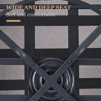 Gymojoy Outdoor Wicker Rattan Swivel Chair with Ottomans - Brown