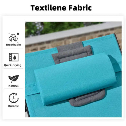 PURPLE LEAF Outdoor Tanning Lounge Chair Set with Face Hole Adjustable Reclining Chairs - N/A