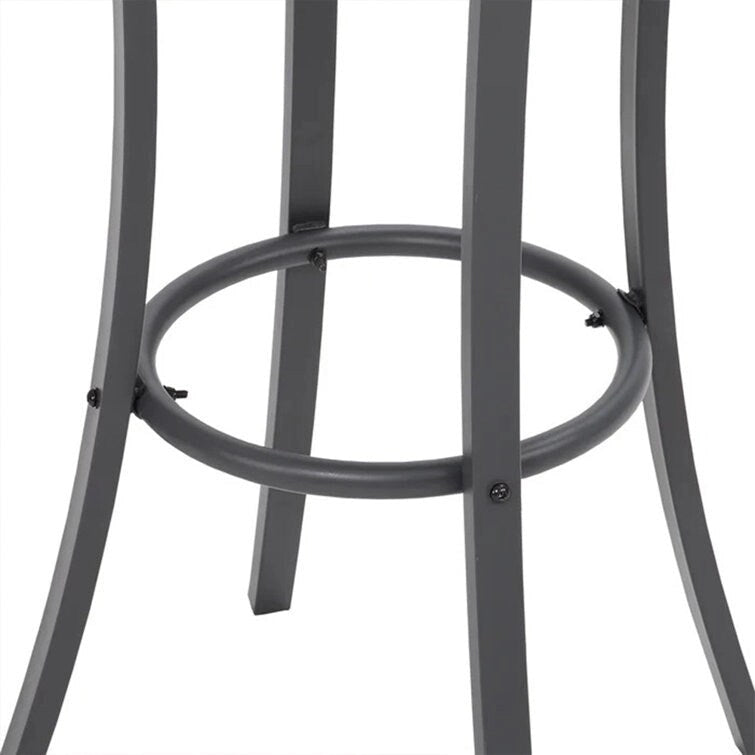 38.9 in. H Black Metal Bar Height Outdoor Dining Table Pub Table Patio Dining Table with Foot Pedals