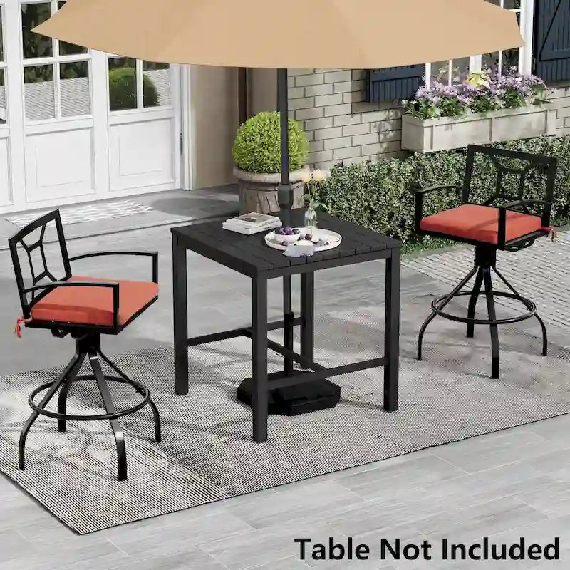 Pellebant Patio Aluminum Swivel Bar Stools with Sunbrella Fabric Cushion - N/A