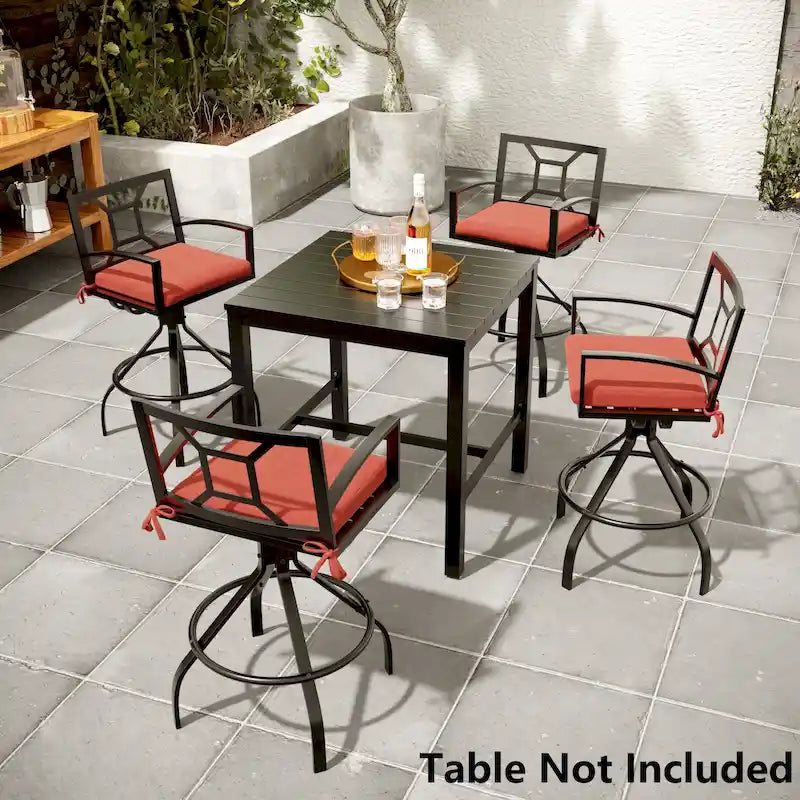 Pellebant Patio Aluminum Swivel Bar Stools with Sunbrella Fabric Cushion - N/A