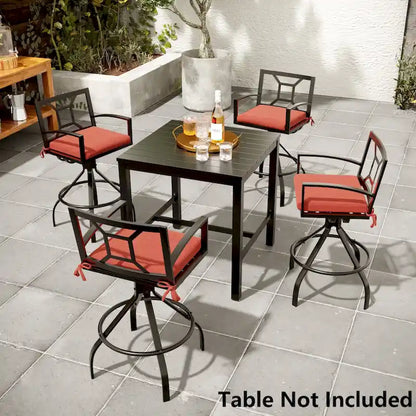 Pellebant Patio Aluminum Swivel Bar Stools with Sunbrella Fabric Cushion - N/A