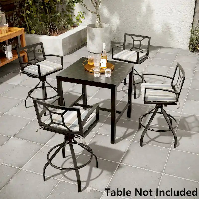 Pellebant Patio Aluminum Swivel Bar Stools with Sunbrella Fabric Cushion - N/A
