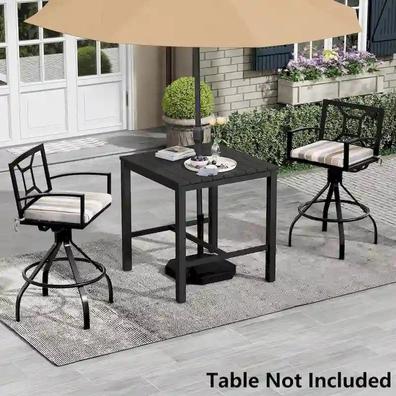 Pellebant Patio Aluminum Swivel Bar Stools with Sunbrella Fabric Cushion - N/A