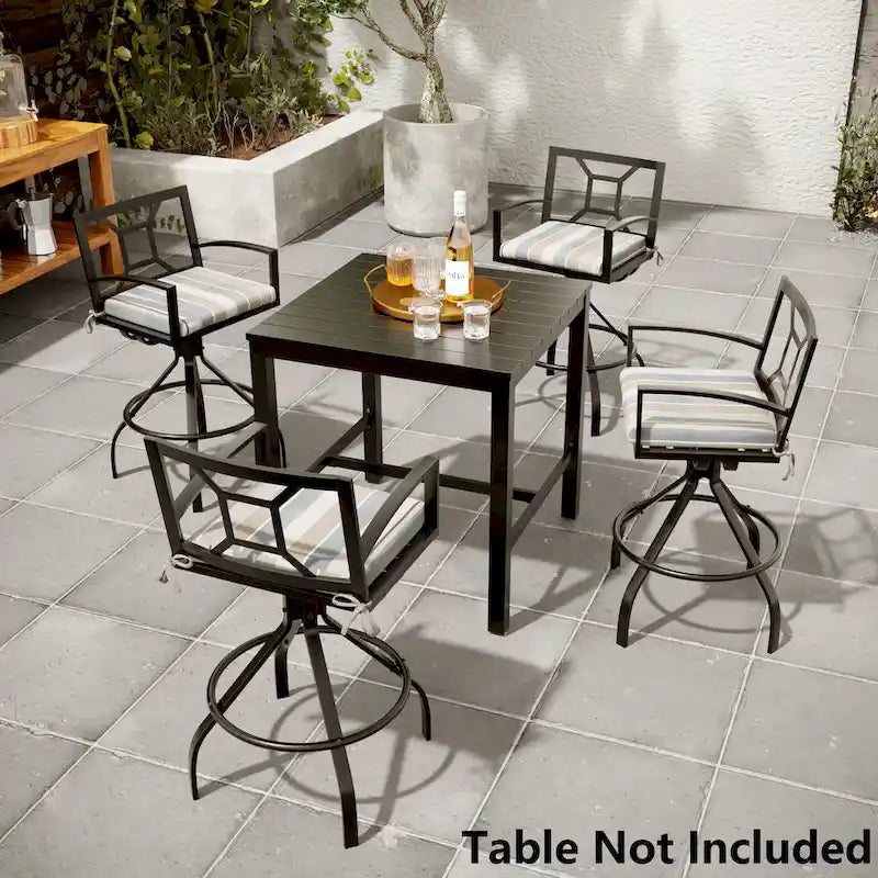 Pellebant Patio Aluminum Swivel Bar Stools with Sunbrella Fabric Cushion - N/A