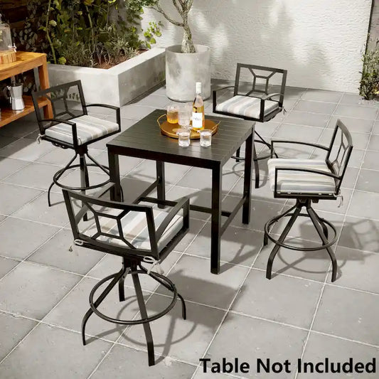 Pellebant Patio Aluminum Swivel Bar Stools with Sunbrella Fabric Cushion - N/A