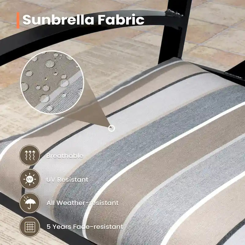 Pellebant Patio Aluminum Swivel Bar Stools with Sunbrella Fabric Cushion - N/A