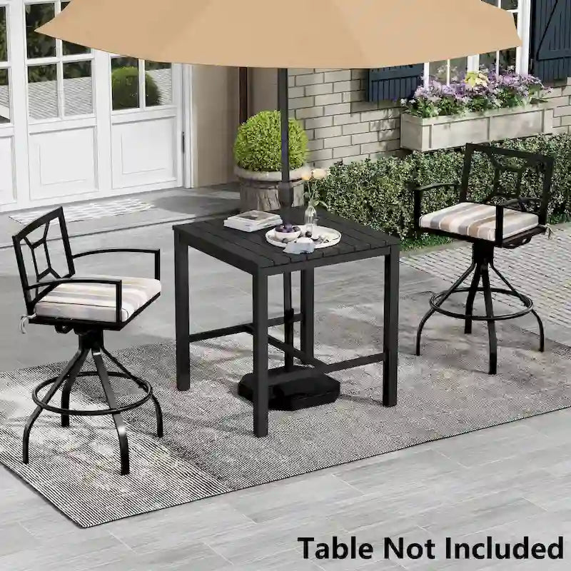 Pellebant Patio Aluminum Swivel Bar Stools with Sunbrella Fabric Cushion - N/A