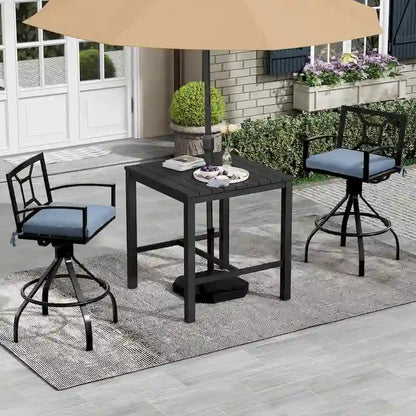 Pellebant Patio Aluminum Swivel Bar Stools with Sunbrella Fabric Cushion - N/A