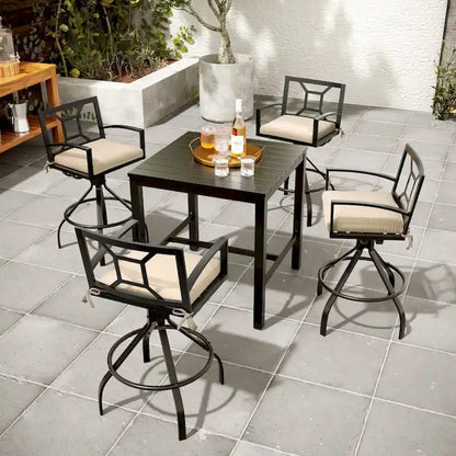 Pellebant Patio Aluminum Swivel Bar Stools with Sunbrella Fabric Cushion - N/A