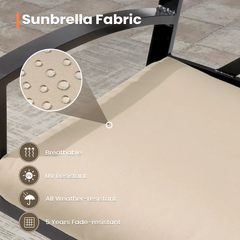 Pellebant Patio Aluminum Swivel Bar Stools with Sunbrella Fabric Cushion - N/A