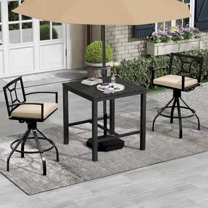 Pellebant Patio Aluminum Swivel Bar Stools with Sunbrella Fabric Cushion - N/A