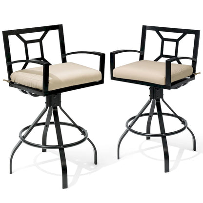 Pellebant Patio Aluminum Swivel Bar Stools with Sunbrella Fabric Cushion - N/A
