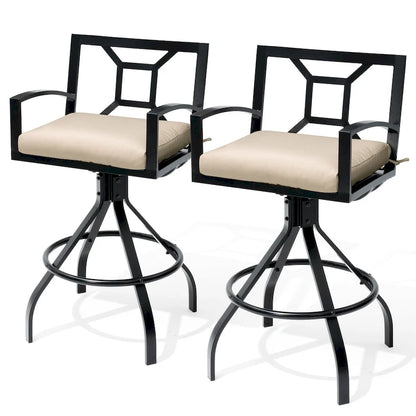 Pellebant Patio Aluminum Swivel Bar Stools with Sunbrella Fabric Cushion - N/A