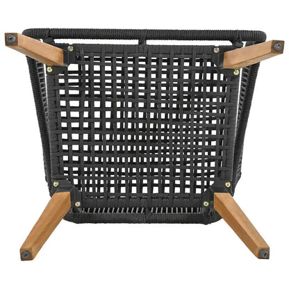 6-Piece Rope Patio Conversation Set with 2 in. 1 Wood Cool Bar Table and Cushions