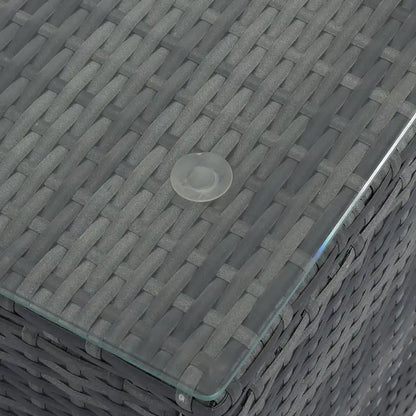 8 Pieces Outdoor Wicker Curved Patio Sectional with Rectangular Coffee Table and Movable Cushions