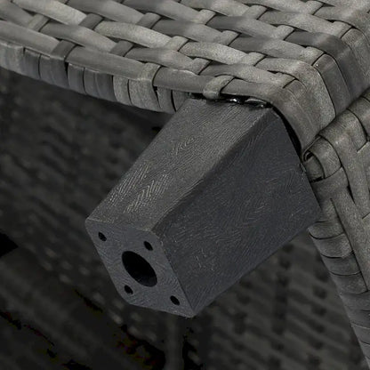 8 Pieces Outdoor Wicker Curved Patio Sectional with Rectangular Coffee Table and Movable Cushions