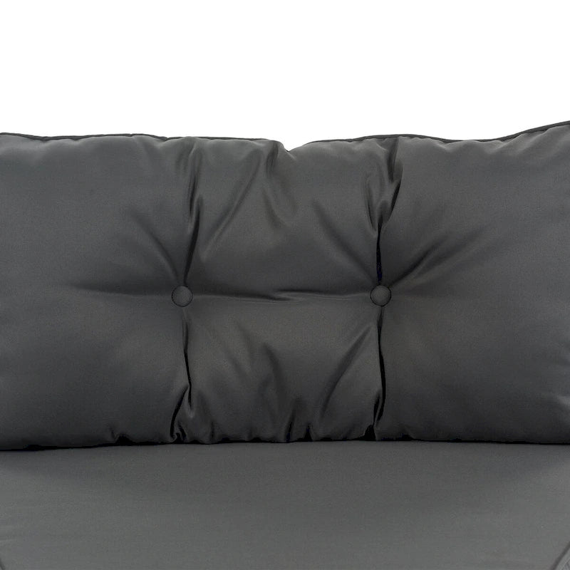 8 Pieces Outdoor Wicker Curved Patio Sectional with Rectangular Coffee Table and Movable Cushions