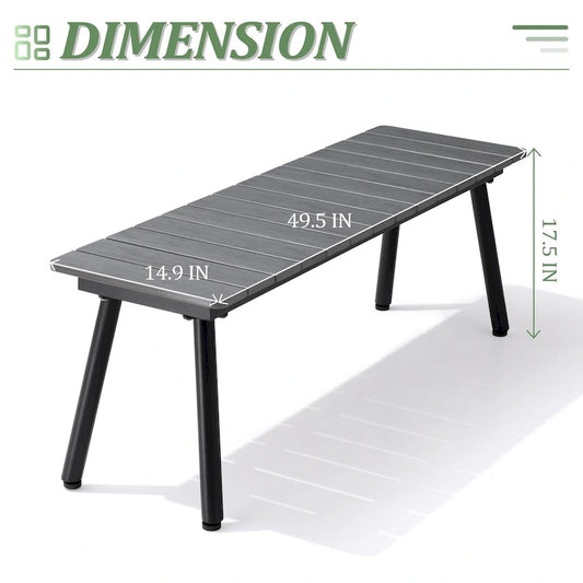 VredHom Outdoor Patio Aluminum Bench - N/A