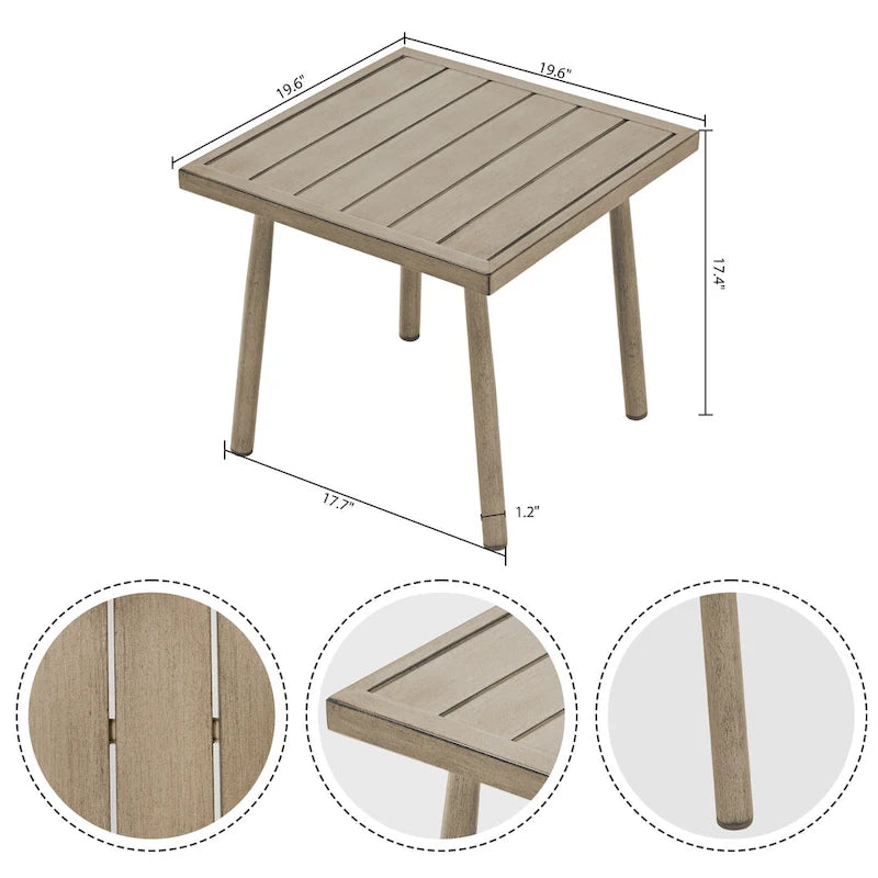 7-Piece Aluminum Patio Conversation Set, Loveseat with Ottomans, 2 Swivel Armchairs and Coffee Table