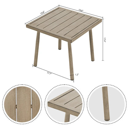 7-Piece Aluminum Patio Conversation Set, Loveseat with Ottomans, 2 Swivel Armchairs and Coffee Table