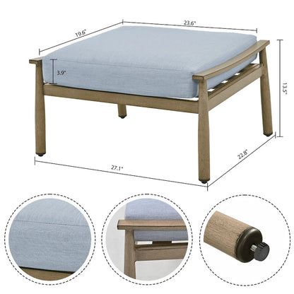 7-Piece Aluminum Patio Conversation Set, Loveseat with Ottomans, 2 Swivel Armchairs and Coffee Table