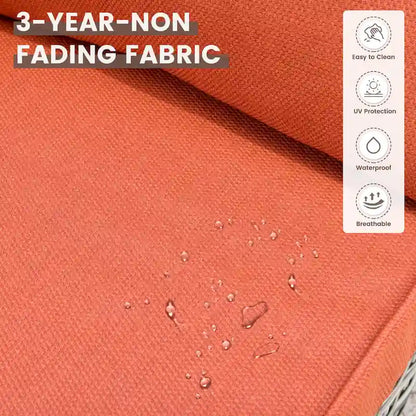 OVIOS 7 Pieces Outdoor Wicker Furniture Set With Solar-Powered Coffee Table&Fire Pit